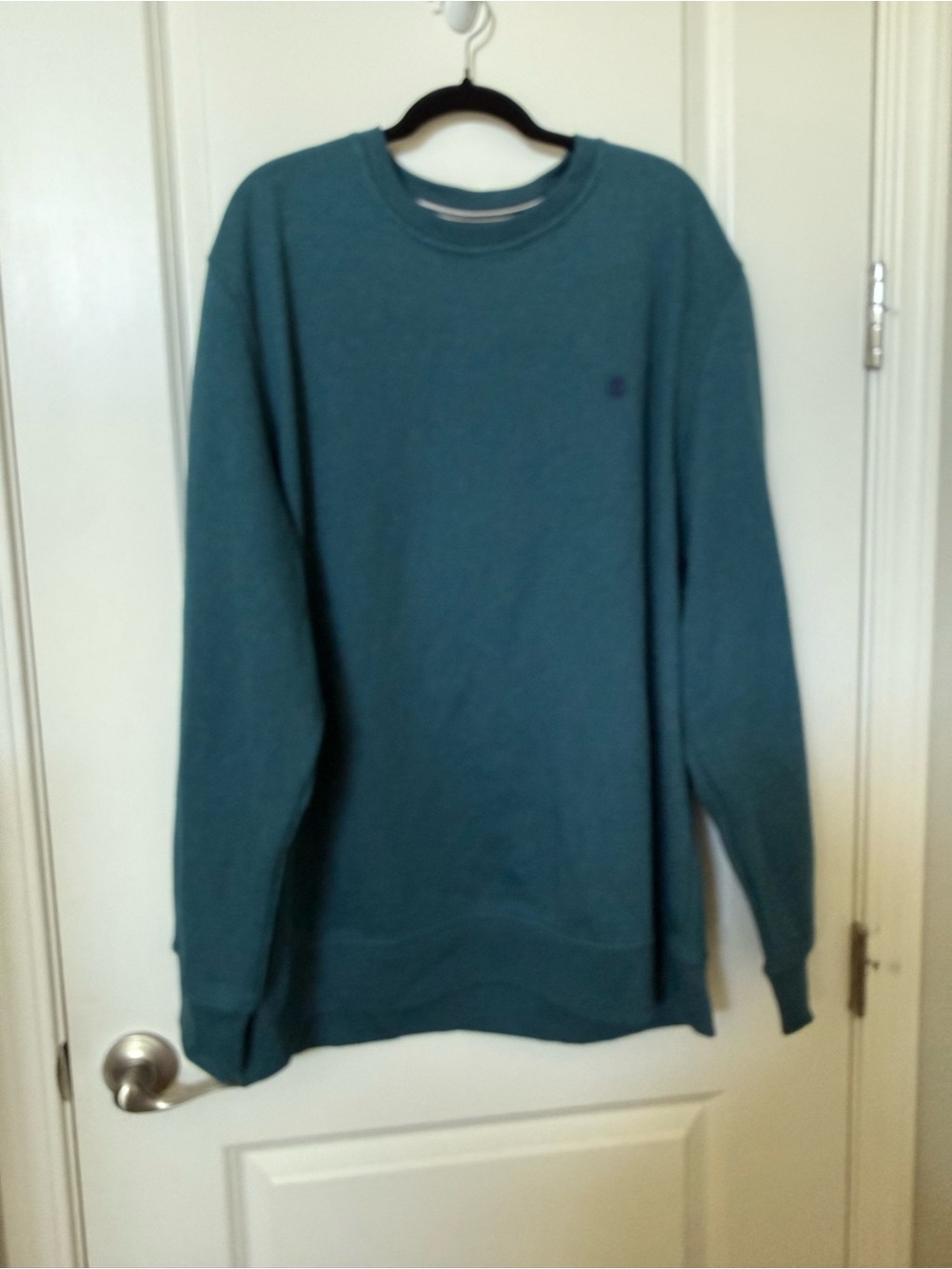 IZOD Men’s XL Teal Blue Crewneck Sweatshirt Pullover Embroidered Logo